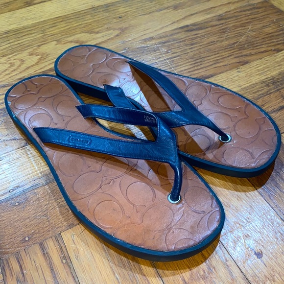Coach Shoes Coach Leather Signature Insole Flip Flops Poshmark